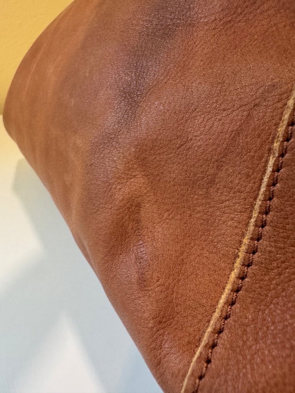 American Leather Co. Liberty Shopper Tote Bag Cognac Brown Genuine Leather - Picture 6 of 16
